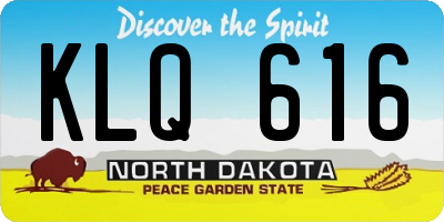ND license plate KLQ616