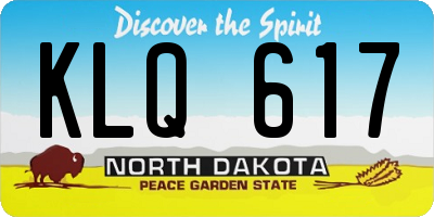 ND license plate KLQ617