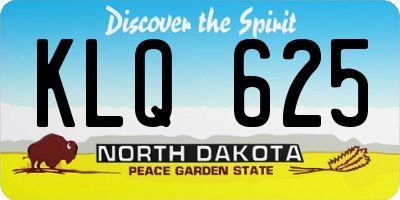 ND license plate KLQ625
