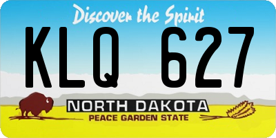 ND license plate KLQ627