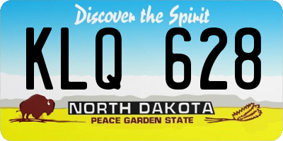 ND license plate KLQ628