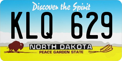 ND license plate KLQ629