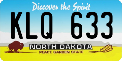 ND license plate KLQ633
