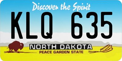 ND license plate KLQ635