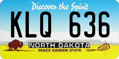 ND license plate KLQ636