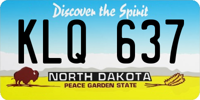 ND license plate KLQ637
