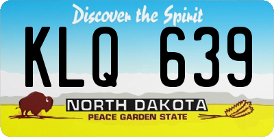 ND license plate KLQ639