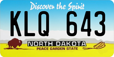 ND license plate KLQ643