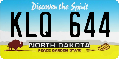ND license plate KLQ644