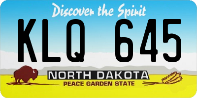 ND license plate KLQ645