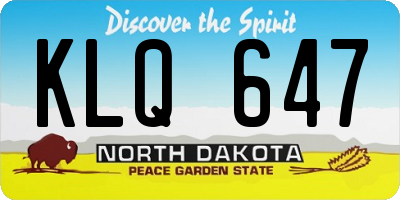 ND license plate KLQ647