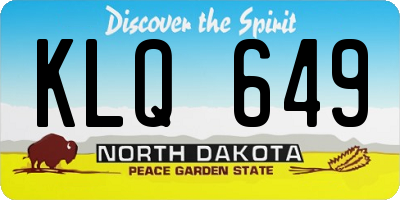 ND license plate KLQ649