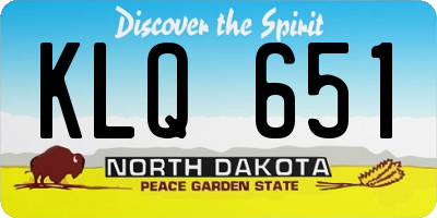 ND license plate KLQ651