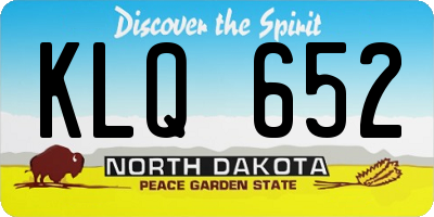 ND license plate KLQ652