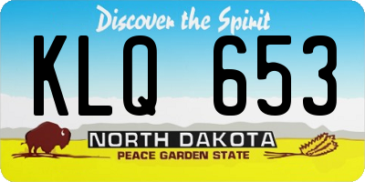 ND license plate KLQ653