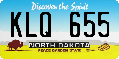 ND license plate KLQ655