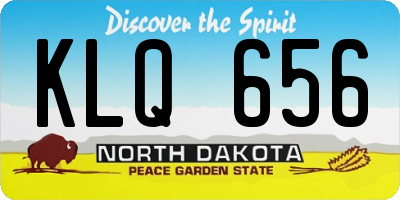 ND license plate KLQ656