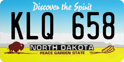 ND license plate KLQ658