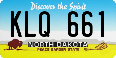 ND license plate KLQ661