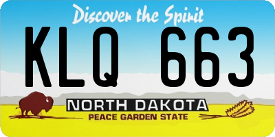 ND license plate KLQ663