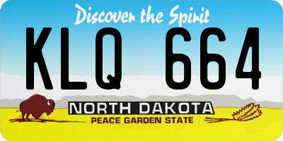 ND license plate KLQ664