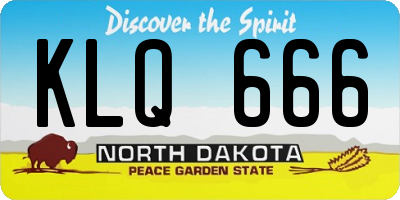 ND license plate KLQ666