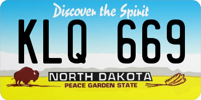 ND license plate KLQ669