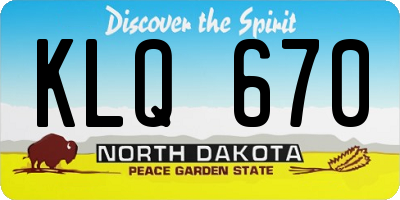 ND license plate KLQ670