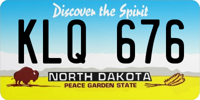 ND license plate KLQ676