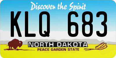 ND license plate KLQ683