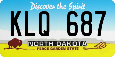 ND license plate KLQ687