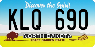 ND license plate KLQ690