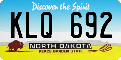 ND license plate KLQ692