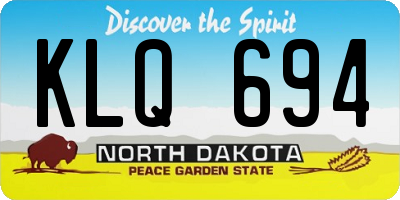 ND license plate KLQ694