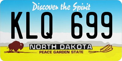 ND license plate KLQ699