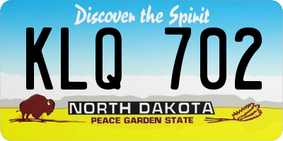 ND license plate KLQ702