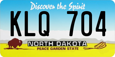 ND license plate KLQ704