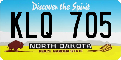 ND license plate KLQ705