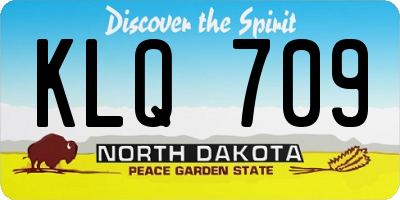 ND license plate KLQ709