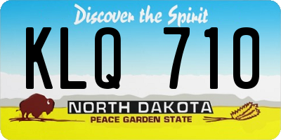 ND license plate KLQ710
