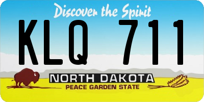 ND license plate KLQ711