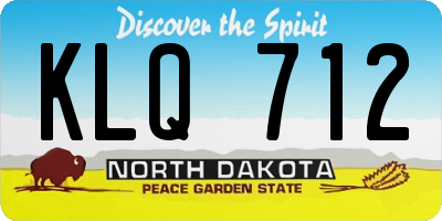 ND license plate KLQ712