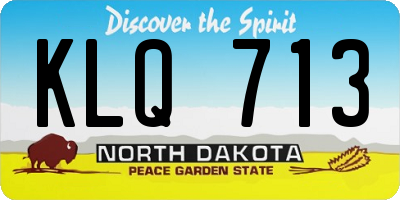 ND license plate KLQ713