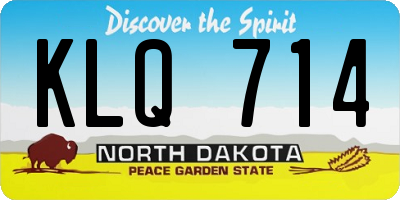 ND license plate KLQ714