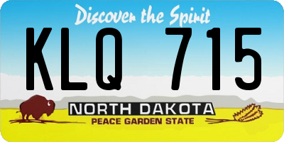 ND license plate KLQ715