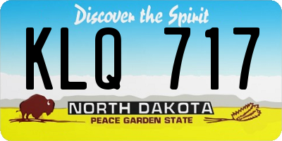 ND license plate KLQ717