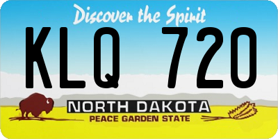ND license plate KLQ720