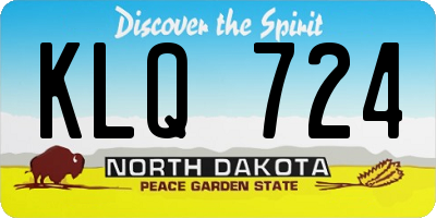 ND license plate KLQ724