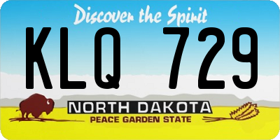 ND license plate KLQ729