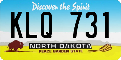 ND license plate KLQ731